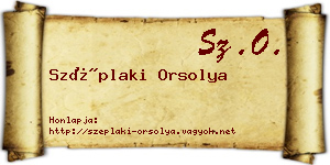 Széplaki Orsolya névjegykártya